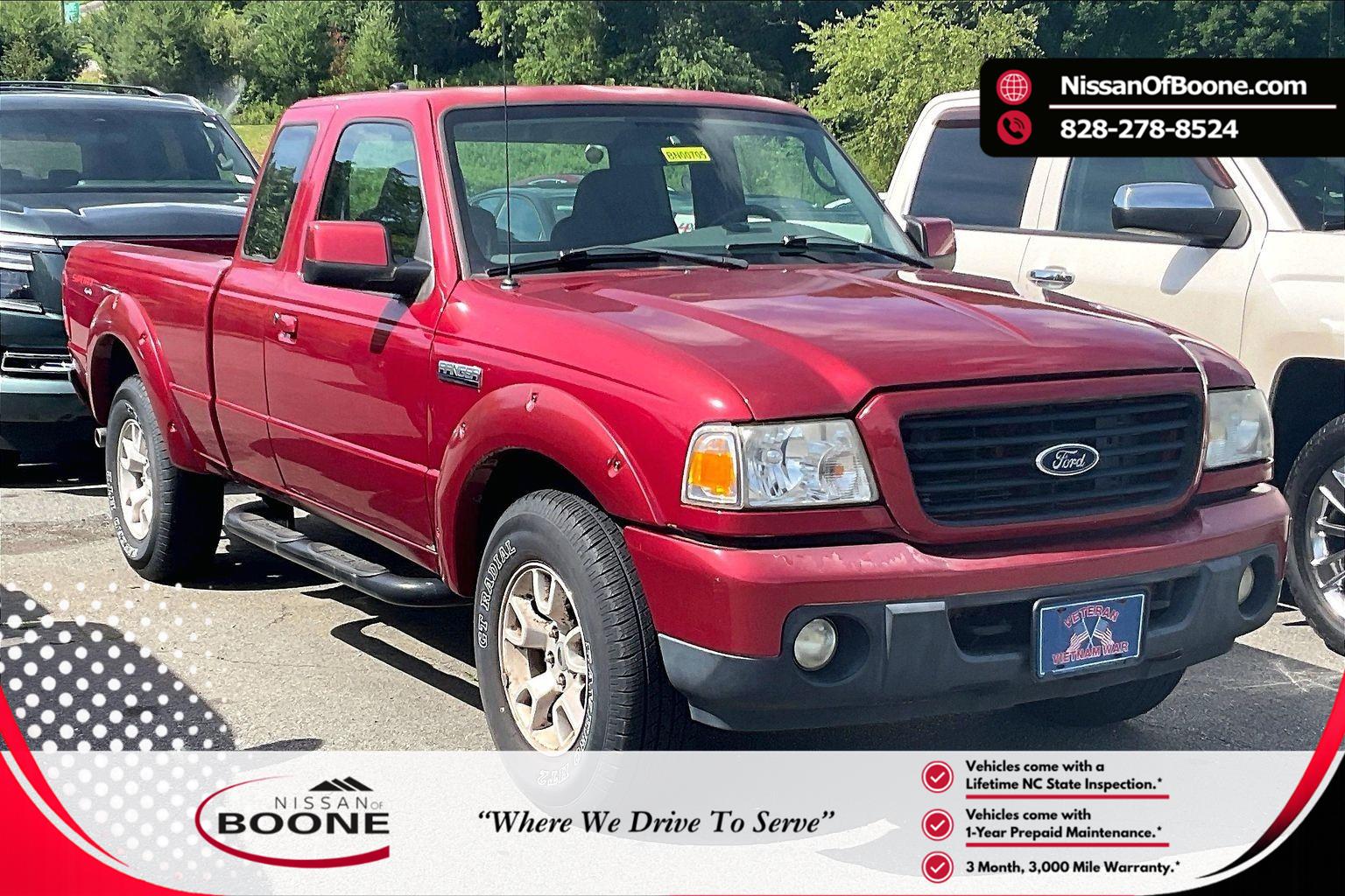 Torch Red 2009 Ford Ranger Pickup Truck Four-Wheel Drive 5-Speed Manual Overdrive