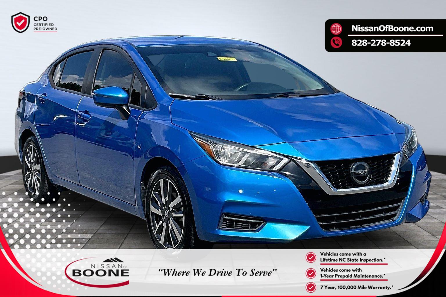 Electric Blue Metallic 2021 Nissan Versa Sedan Front-Wheel Drive Continuously Variable Transmission