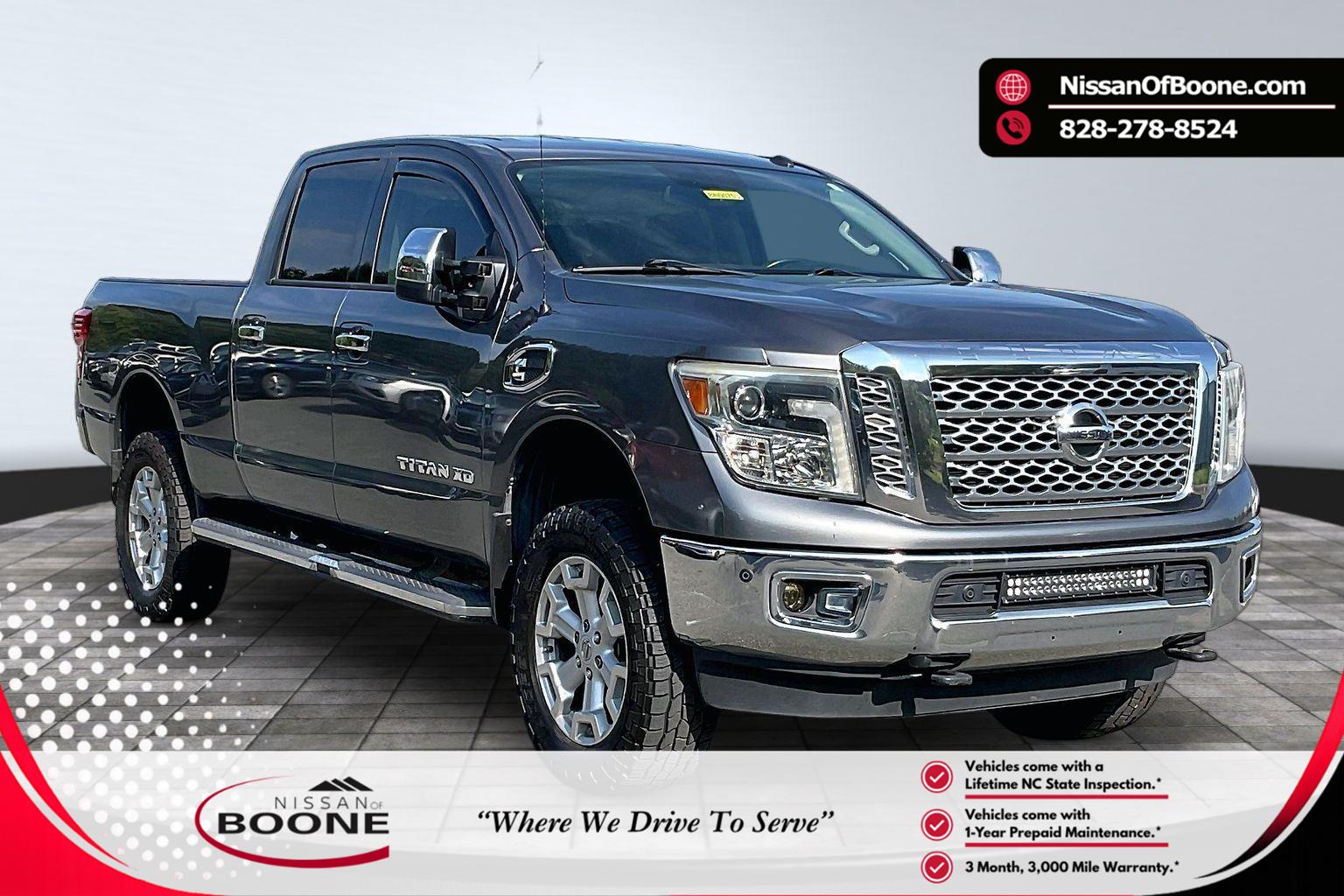 Gray (Gun Metallic) 2016 Nissan Titan Pickup Truck Four-Wheel Drive Automatic