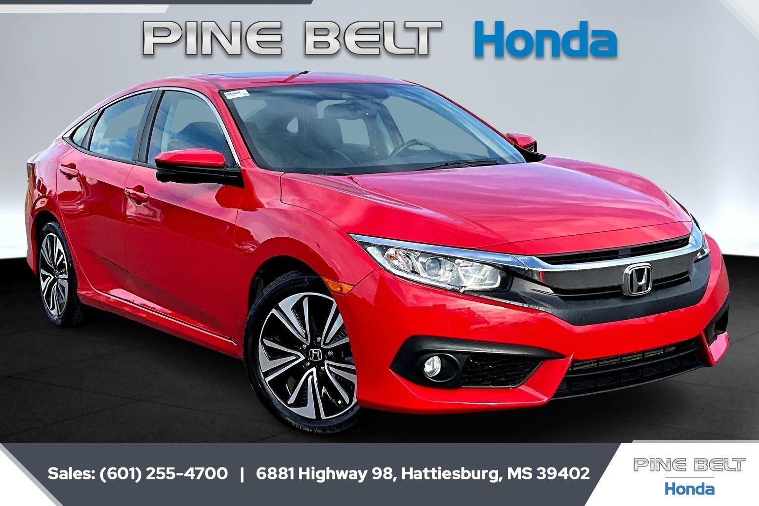 Rallye Red 2017 Honda Civic EX-L with Honda Sensing Sedan Front-Wheel Drive Continuously Variable Transmission