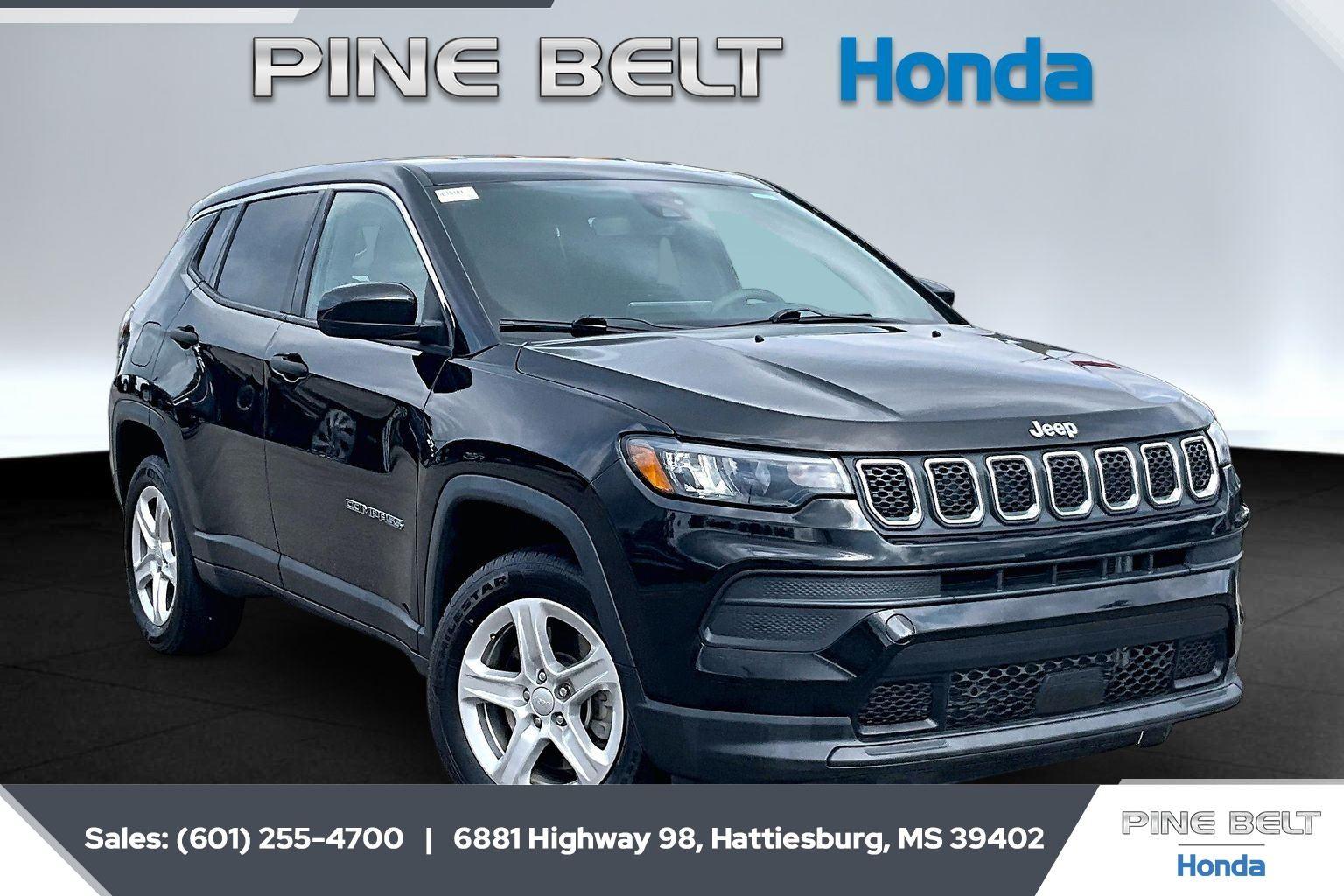 Diamond Black Crystal Pearlcoat 2023 Jeep Compass SUV / Crossover Four-Wheel Drive 8-Speed Automatic