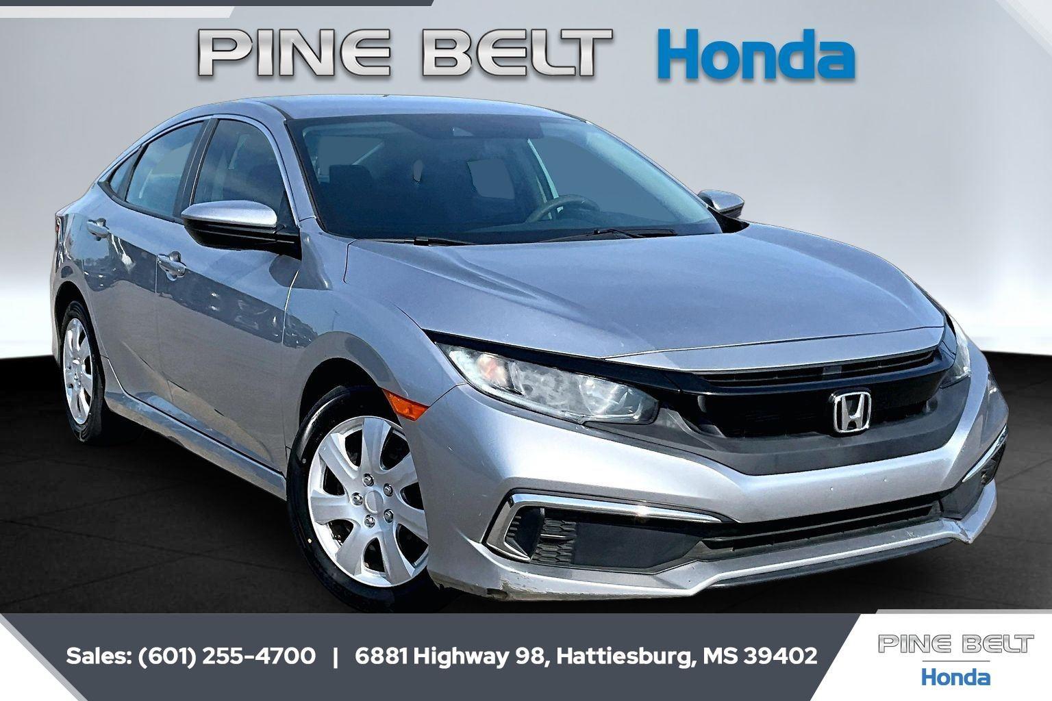 Lunar Silver Metallic 2021 Honda Civic LX FWD Sedan Front-Wheel Drive Continuously Variable Transmission
