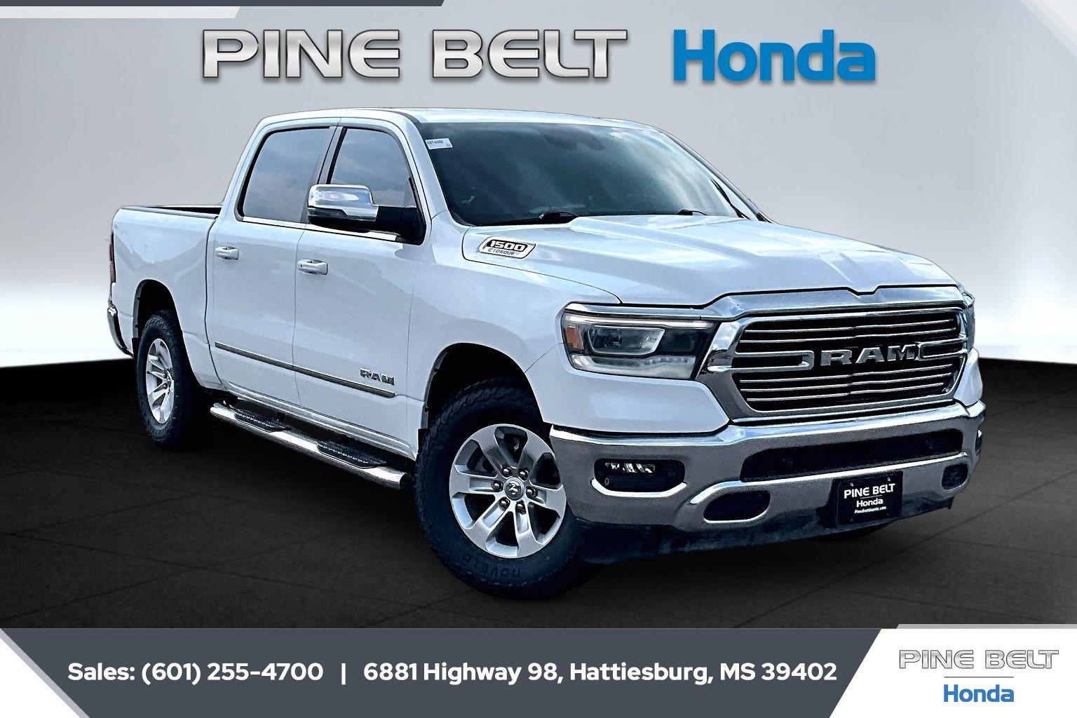 Ivory White Tri-Coat Pearlcoat 2023 RAM 1500 Pickup Truck Four-Wheel Drive 8-Speed Automatic
