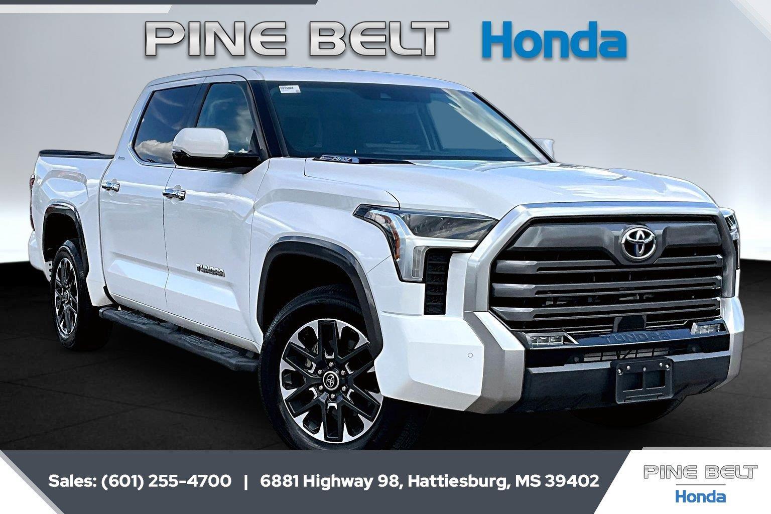 White 2022 Toyota Tundra Hybrid Pickup Truck Four-Wheel Drive Automatic