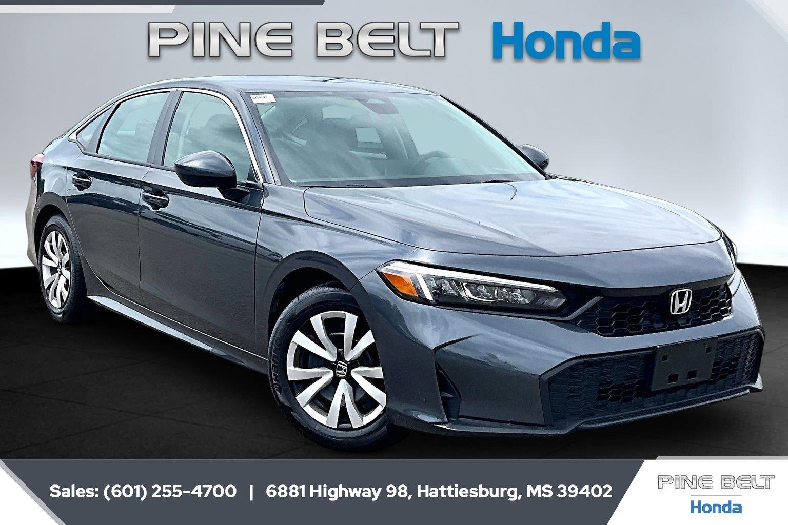 Meteorite Gray Metallic 2025 Honda Civic Sedan Front-Wheel Drive Continuously Variable Transmission