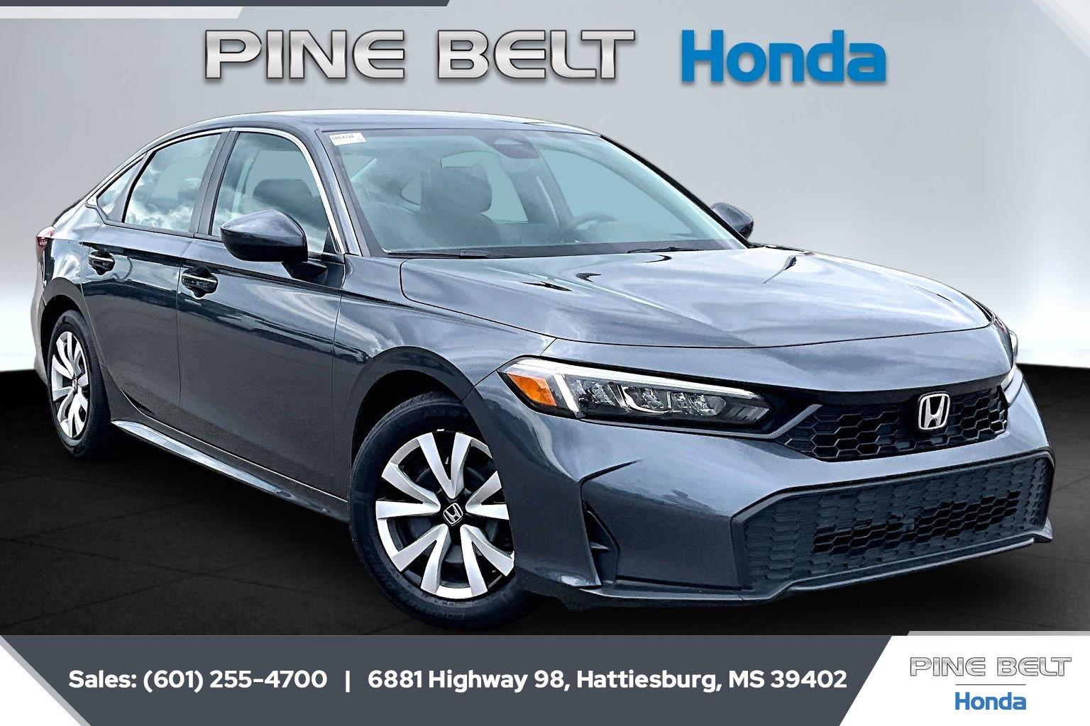 Meteorite Gray Metallic 2025 Honda Civic Sedan Front-Wheel Drive Continuously Variable Transmission
