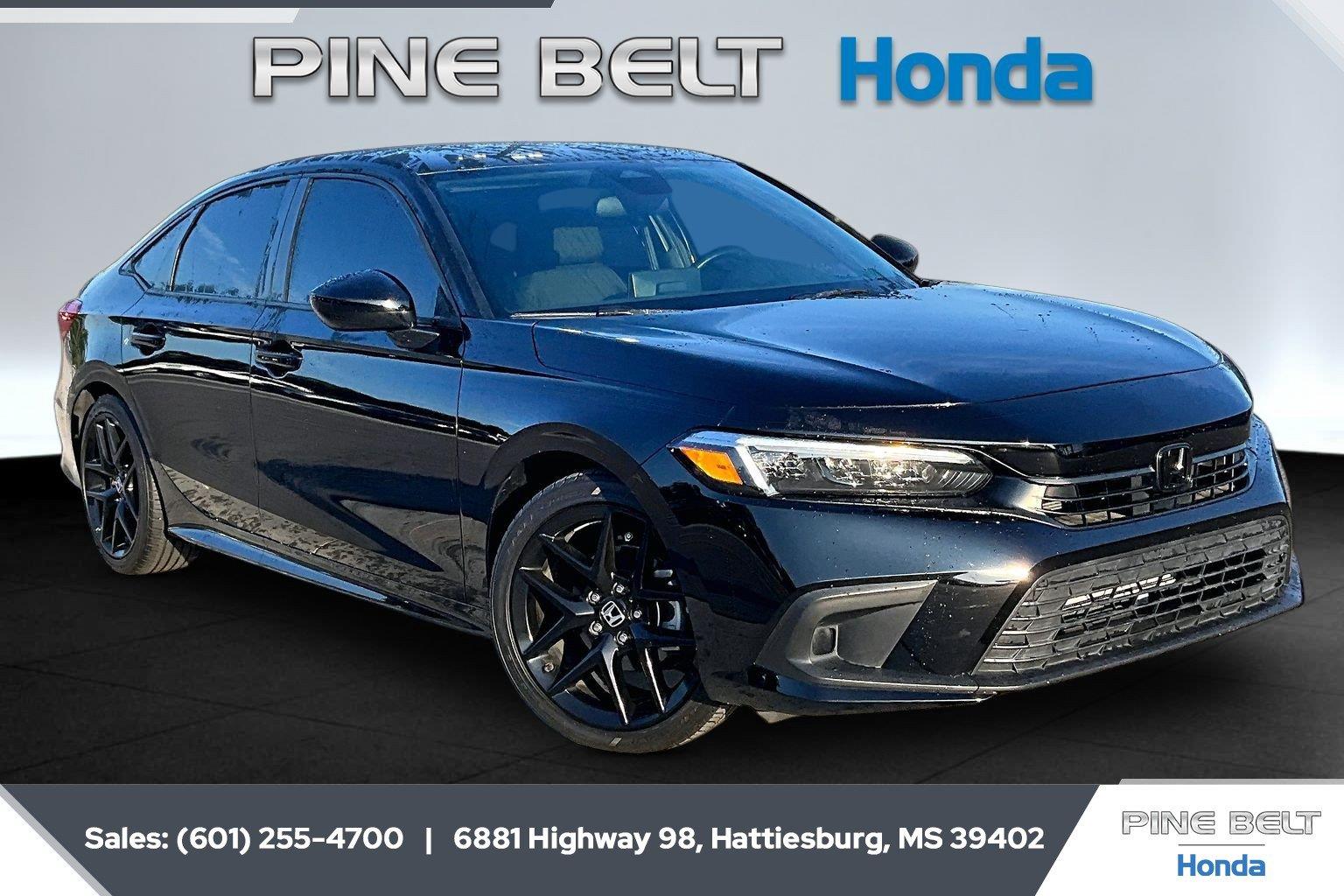 Crystal Black Pearl 2023 Honda Civic Sedan Front-Wheel Drive 7-Speed CVT