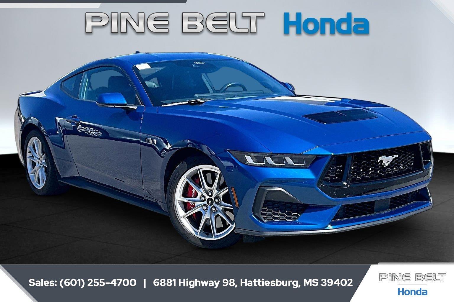 Atlas Blue 2024 Ford Mustang Coupe Rear-Wheel Drive Automatic