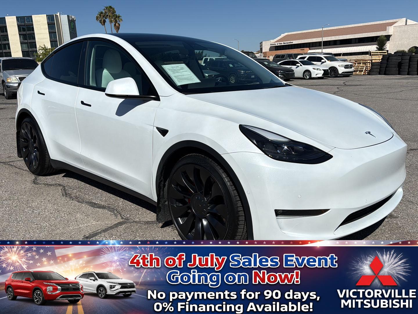 Pearl White Multi-Coat 2022 Tesla Model Y SUV / Crossover All-Wheel Drive Automatic