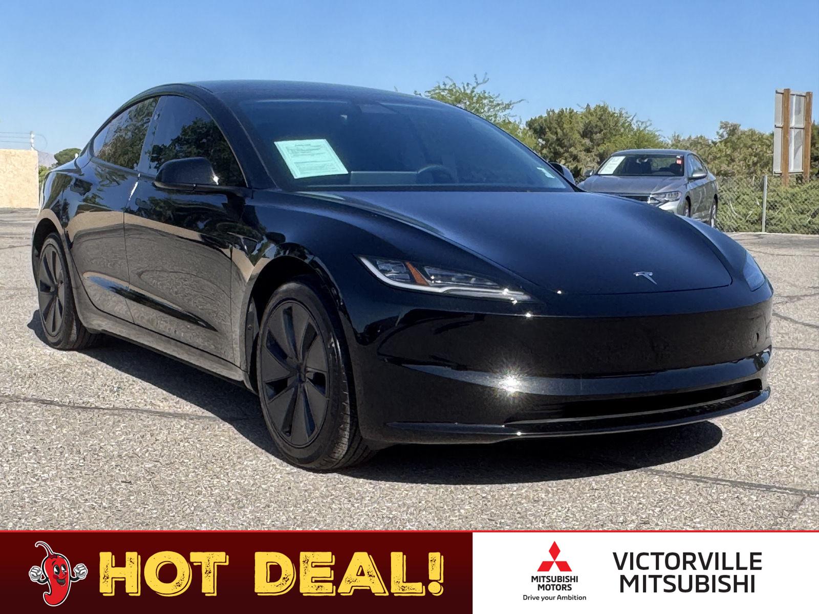 Solid Black 2025 Tesla Model 3 Sedan Rear-Wheel Drive Automatic