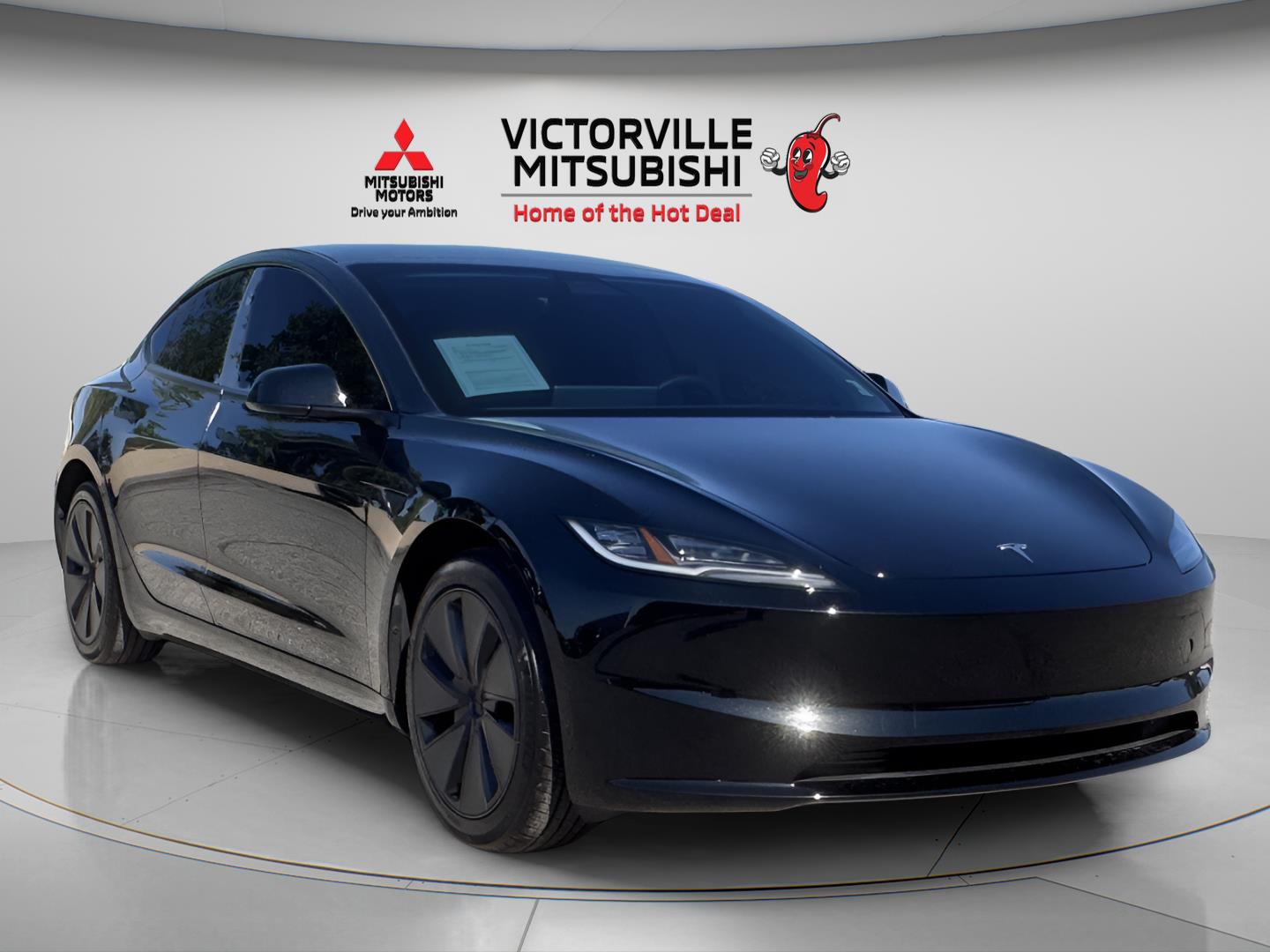 Solid Black 2025 Tesla Model 3 Sedan Rear-Wheel Drive Automatic