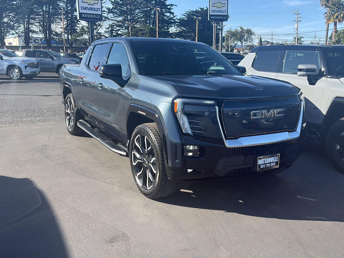 Deep Ocean Metallic 2025 GMC Sierra EV Denali Crew Cab (Max Range) e4WD Pickup Truck All-Wheel Drive Automatic