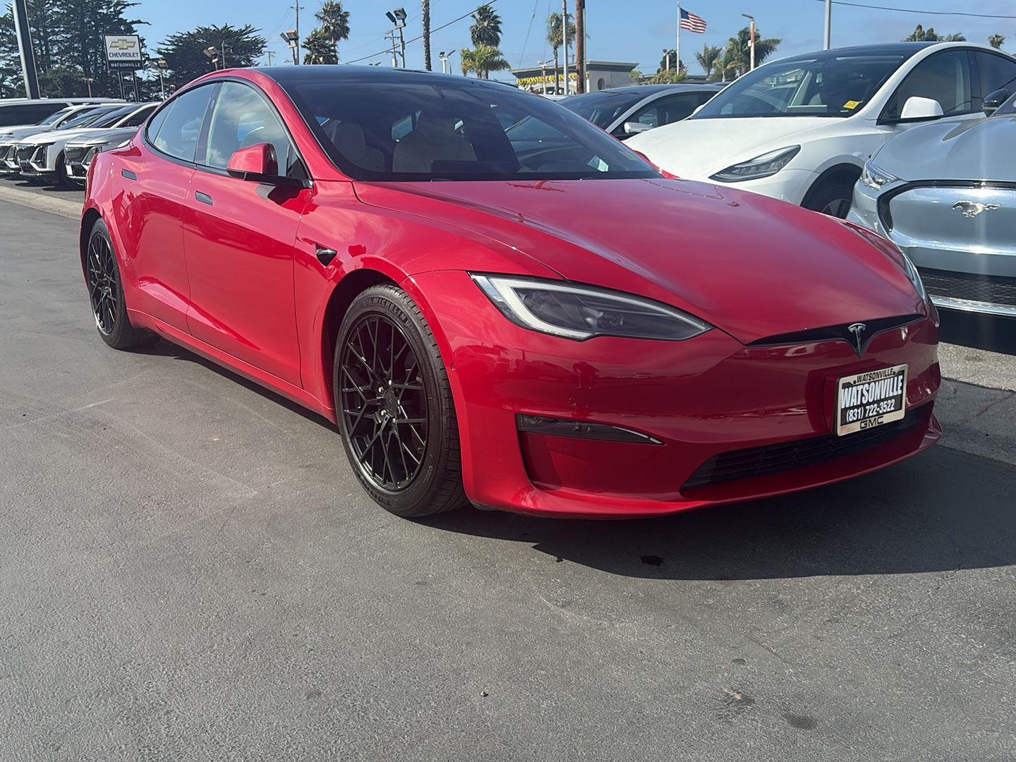 Red Multi-Coat 2022 Tesla Model S Sedan All-Wheel Drive Automatic