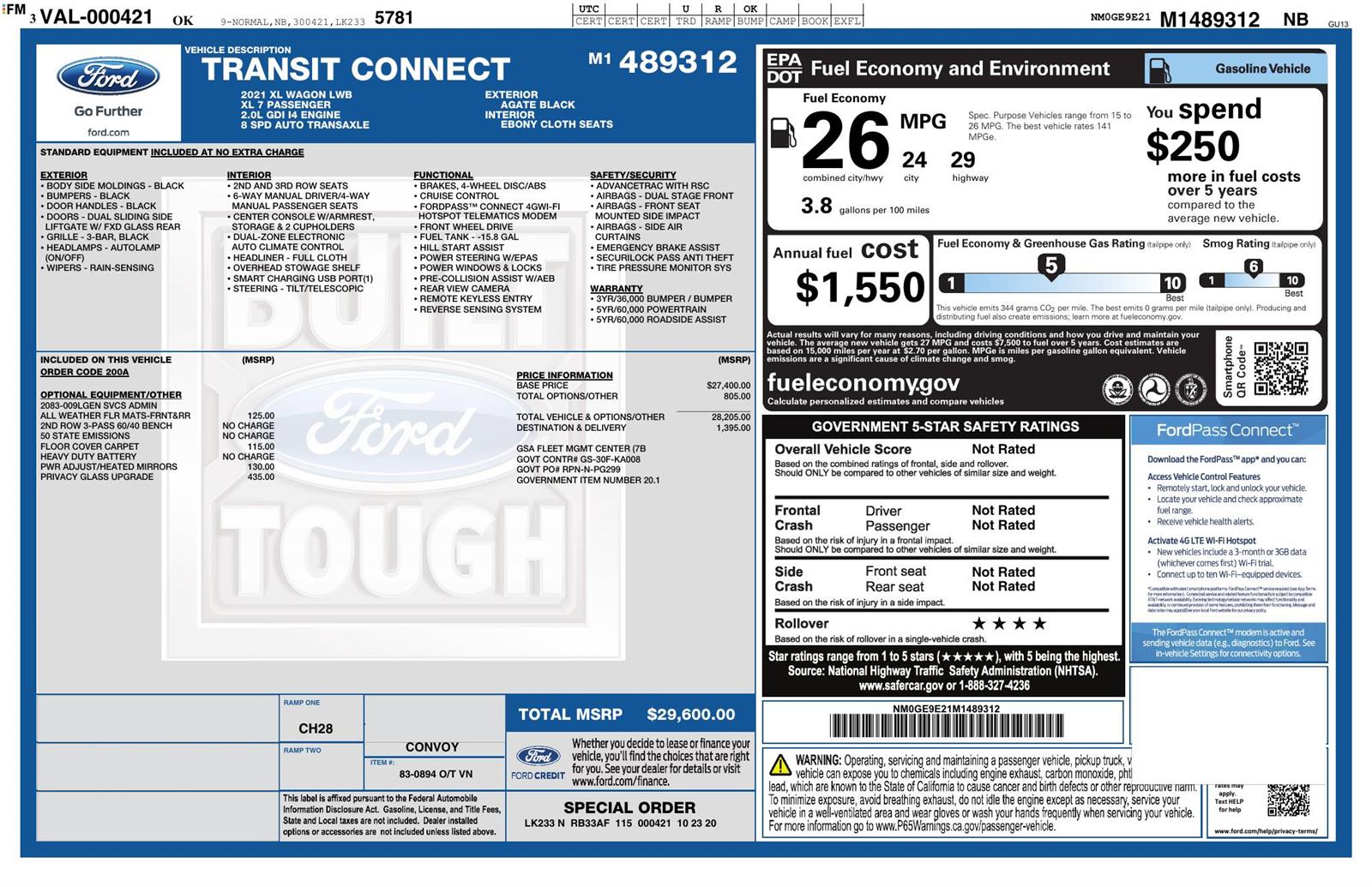 2021 Ford Transit Connect XL - Photo 20