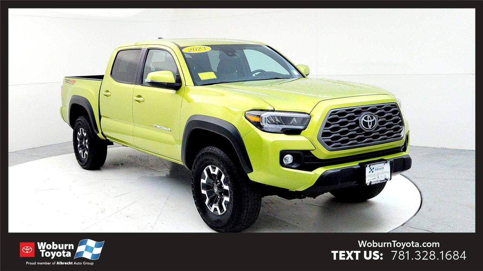 Green (Electric Lime) 2023 Toyota Tacoma TRD Off Road Double Cab 4WD Pickup Truck Four-Wheel Drive 6-Speed Manual