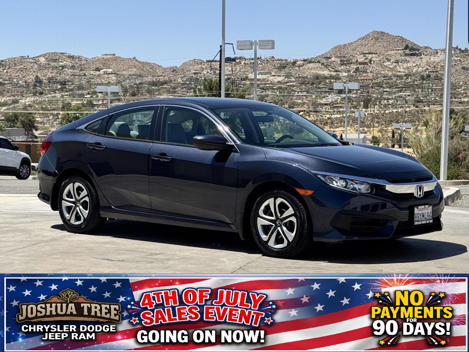 Cosmic Blue Metallic 2018 Honda Civic Sedan Front-Wheel Drive Continuously Variable Transmission