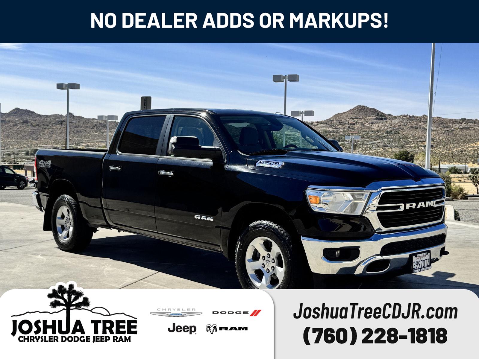 Diamond Black Crystal Pearlcoat 2019 RAM 1500 Pickup Truck Four-Wheel Drive 8-Speed Automatic