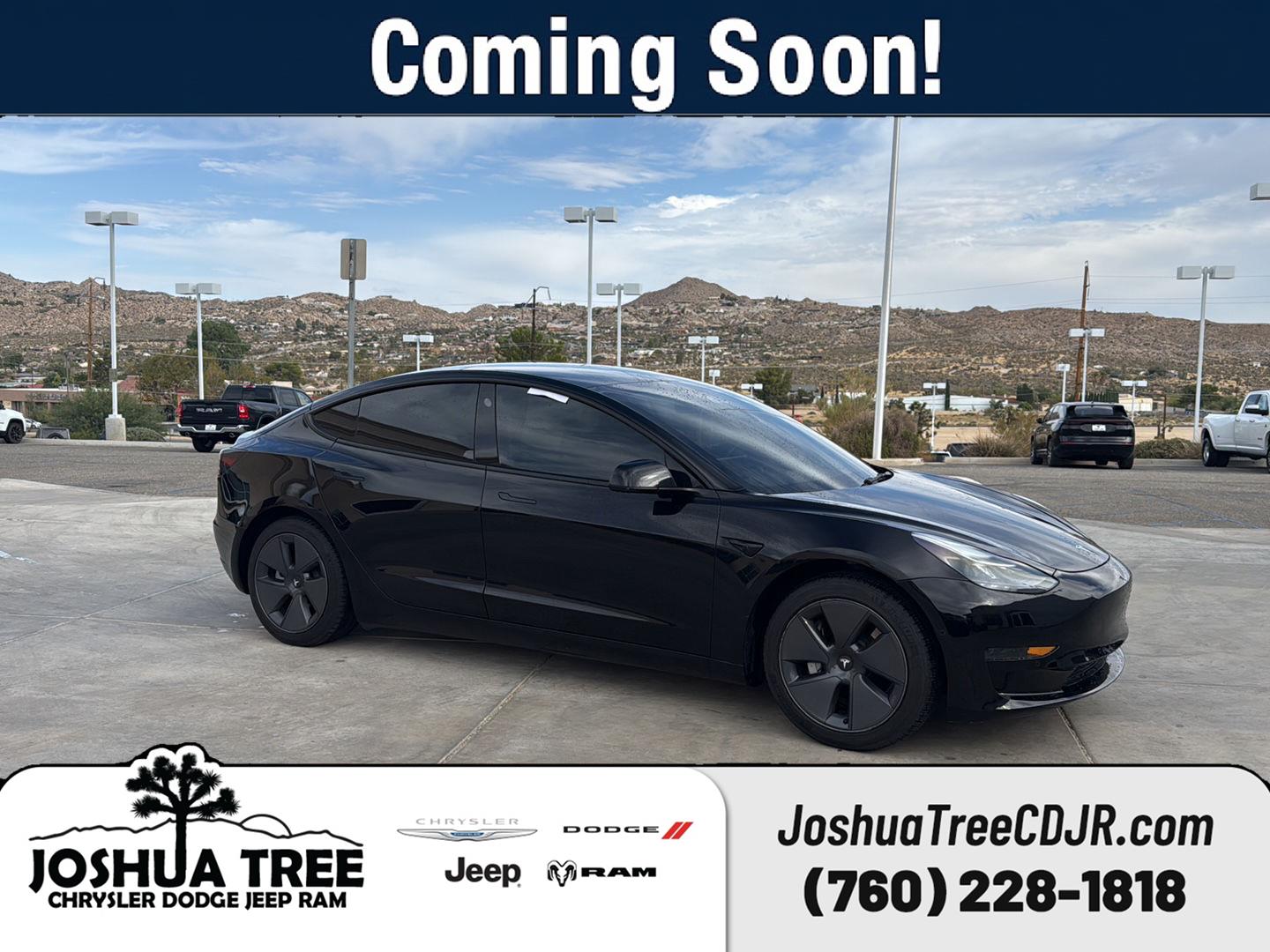 Solid Black 2022 Tesla Model 3 Sedan Rear-Wheel Drive Automatic