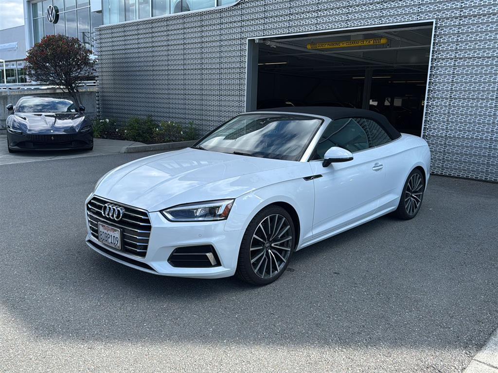 Glacier White Metallic/Black Roof 2018 Audi A5 Convertible All-Wheel Drive Automatic