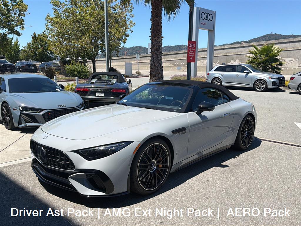 Gray (MANUFAKTUR Alpine Grey) 2025 Mercedes-Benz SL-Class Convertible All-Wheel Drive Automatic
