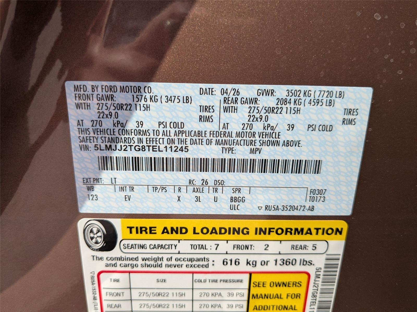 New 2026 Sunrise Copper Metallic Pearlcoat Lincoln Black Label image 33