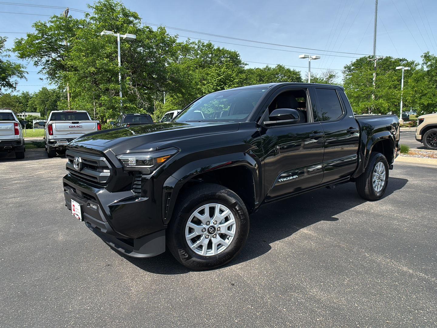 Black 2025 Toyota Tacoma SR5 Double Cab 4WD Pickup Truck Four-Wheel Drive 8-Speed Automatic