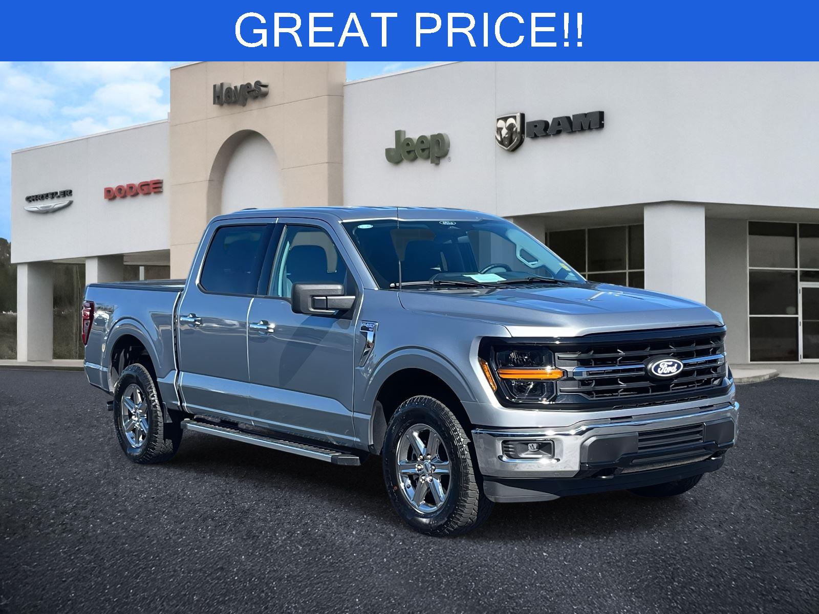 Iconic Silver Metallic 2025 Ford F-150 XLT SuperCrew 4WD Pickup Truck Four-Wheel Drive Automatic