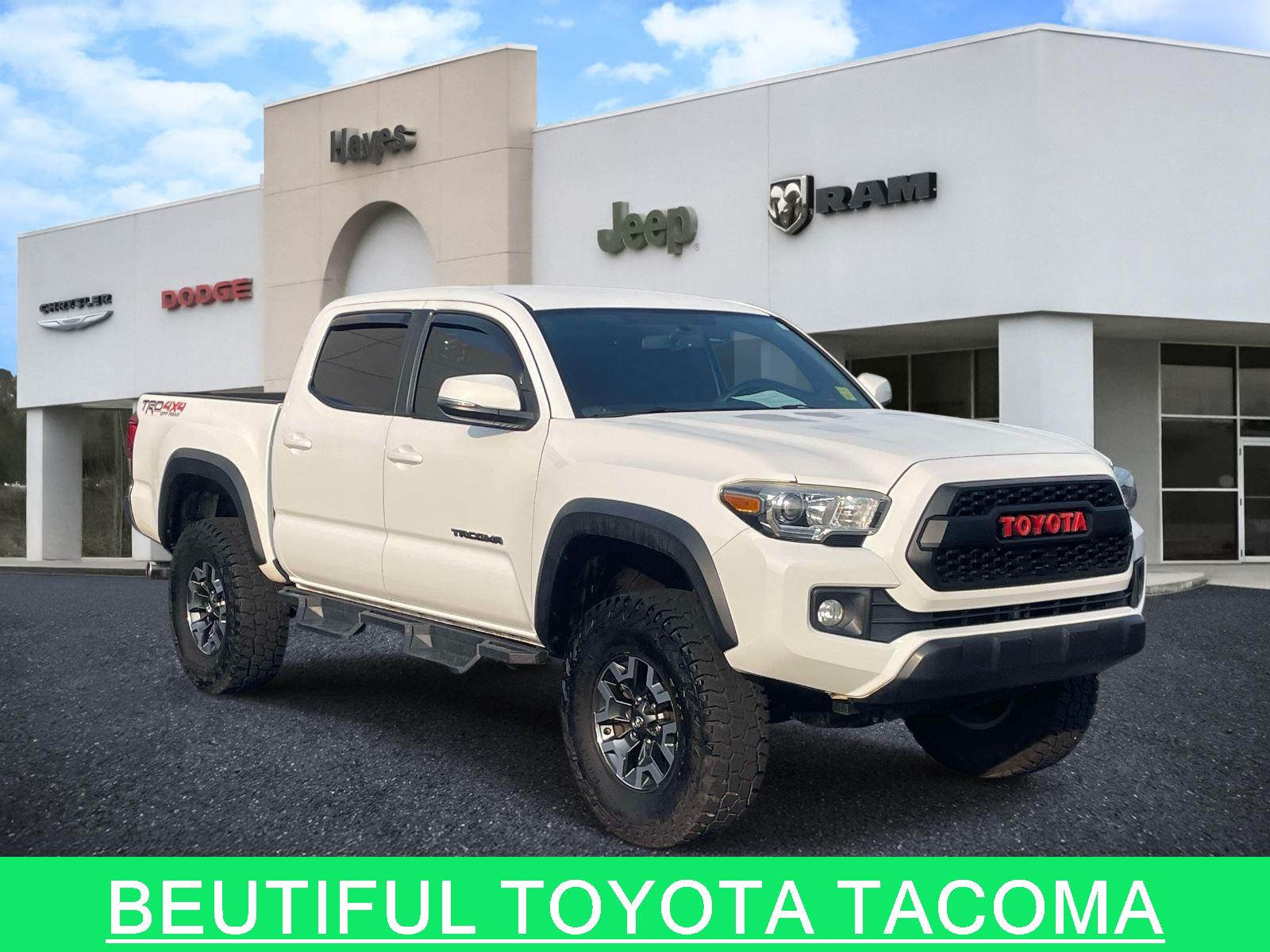 Super White 2017 Toyota Tacoma Pickup Truck Four-Wheel Drive Automatic