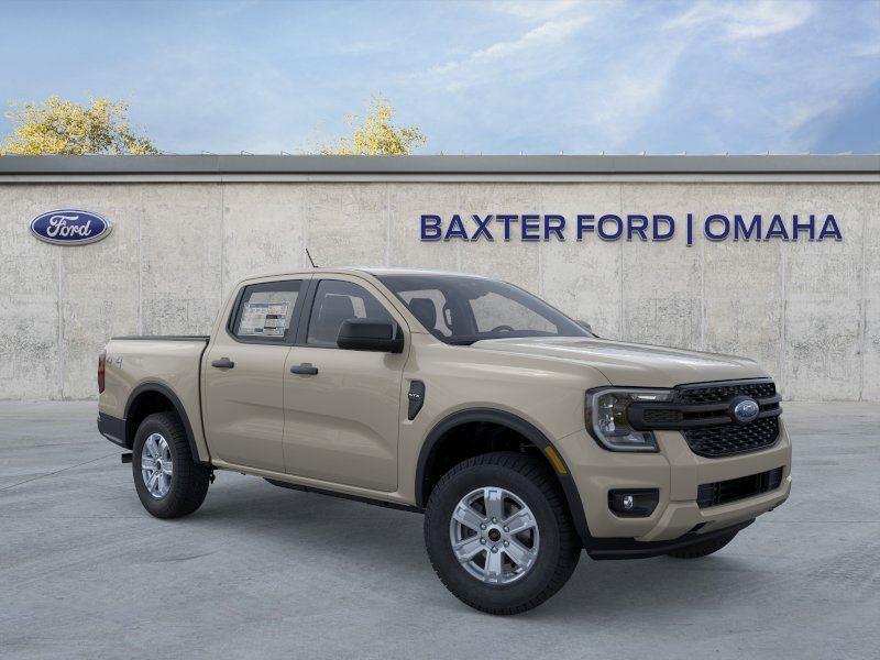 Brown (Desert Sand Beige) 2025 Ford Ranger XL SuperCrew 4WD Pickup Truck Four-Wheel Drive Automatic