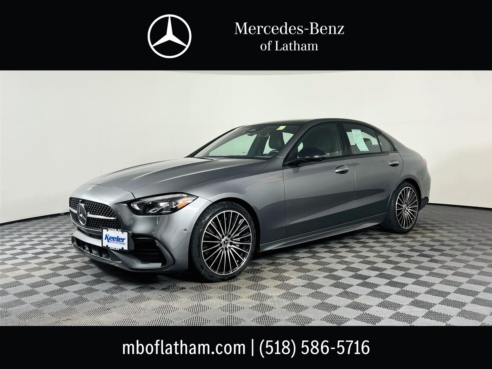 Gray (Selenite Grey Metallic) 2025 Mercedes-Benz C-Class Sedan All-Wheel Drive Automatic