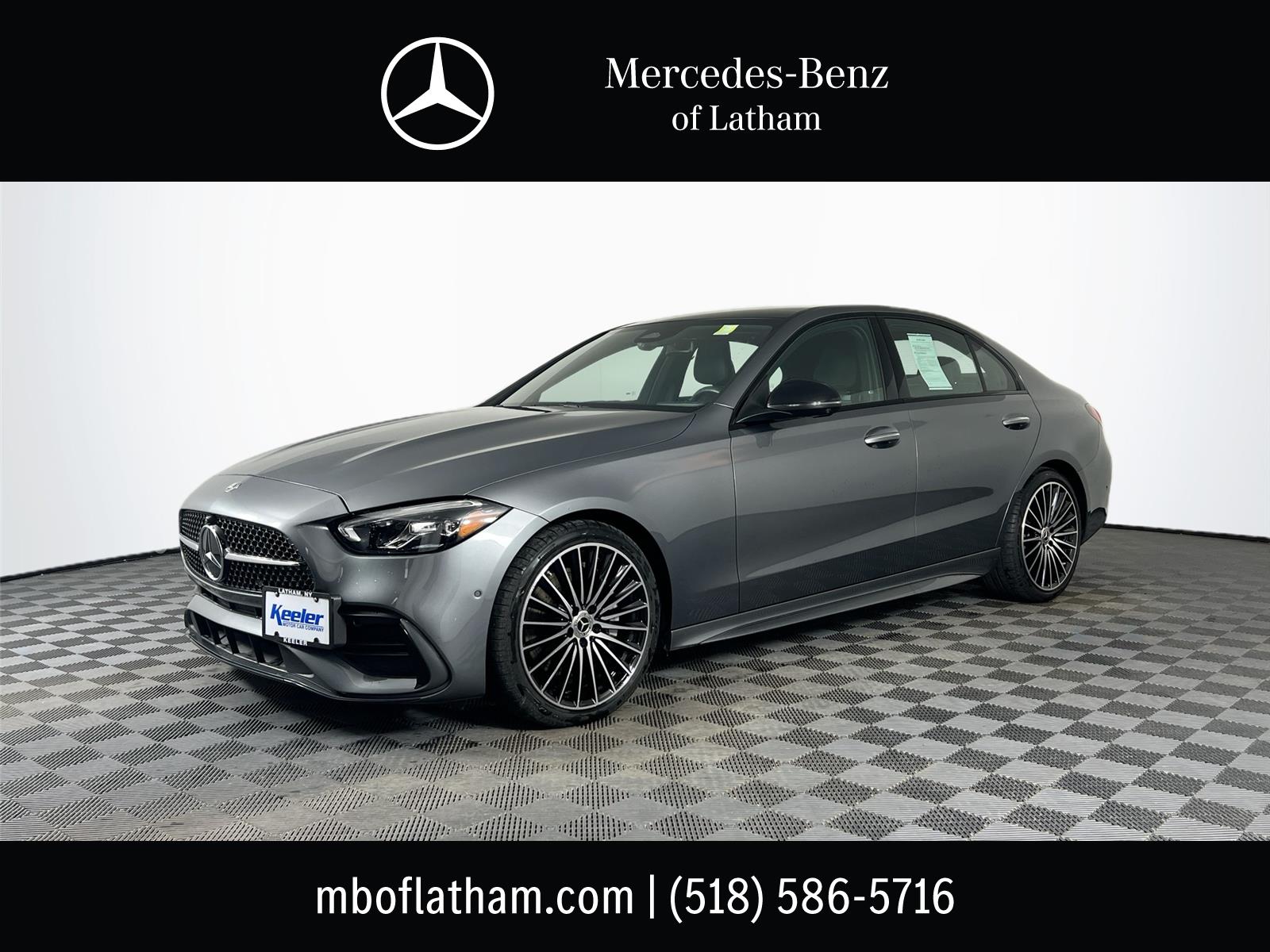 Gray (Selenite Grey Metallic) 2025 Mercedes-Benz C-Class Sedan All-Wheel Drive Automatic