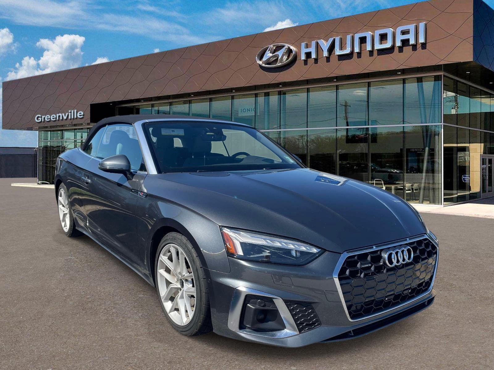 Mythos Black Metallic/Black Roof 2023 Audi A5 Convertible All-Wheel Drive Automatic