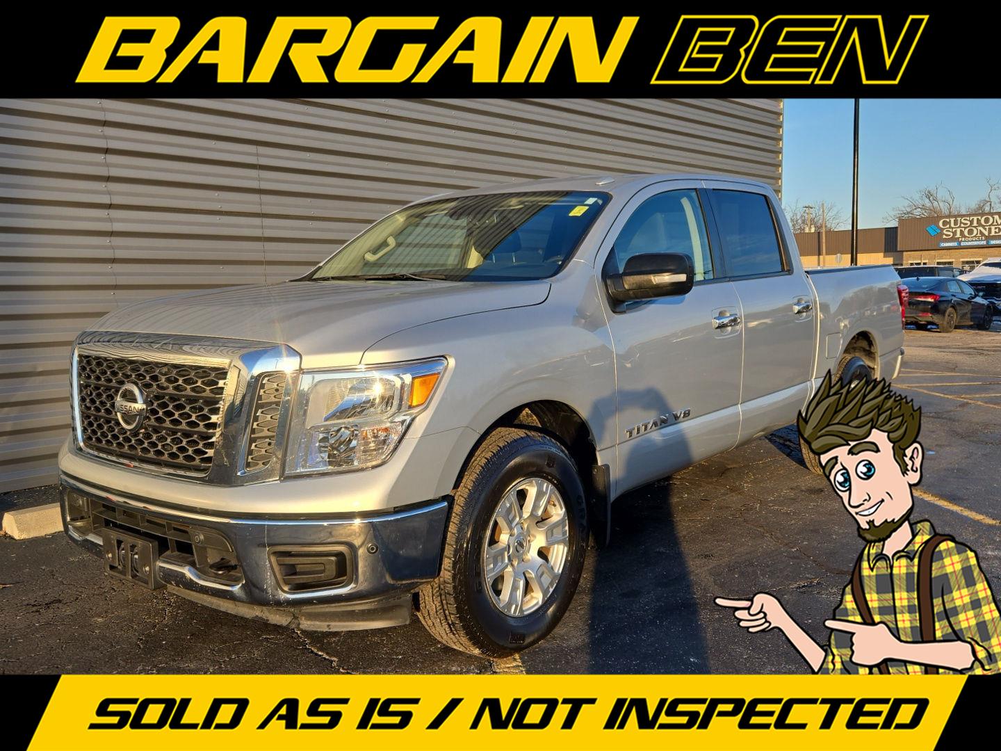 Brilliant Silver 2018 Nissan Titan SV Crew Cab 4WD Pickup Truck Four-Wheel Drive Automatic