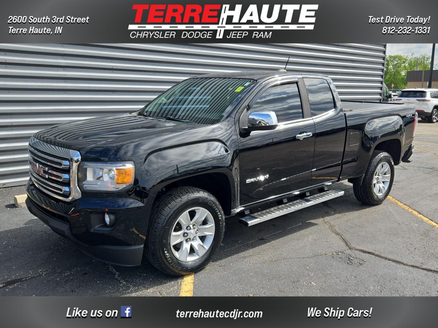 Onyx Black 2017 GMC Canyon SLE Ext. Cab LB 4WD Pickup Truck Four-Wheel Drive 8-Speed Automatic