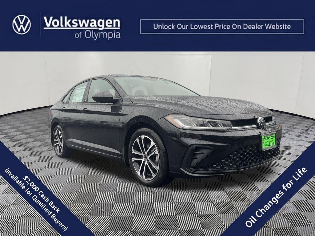 Deep Black Pearl 2026 Volkswagen Jetta Sedan Front-Wheel Drive Automatic