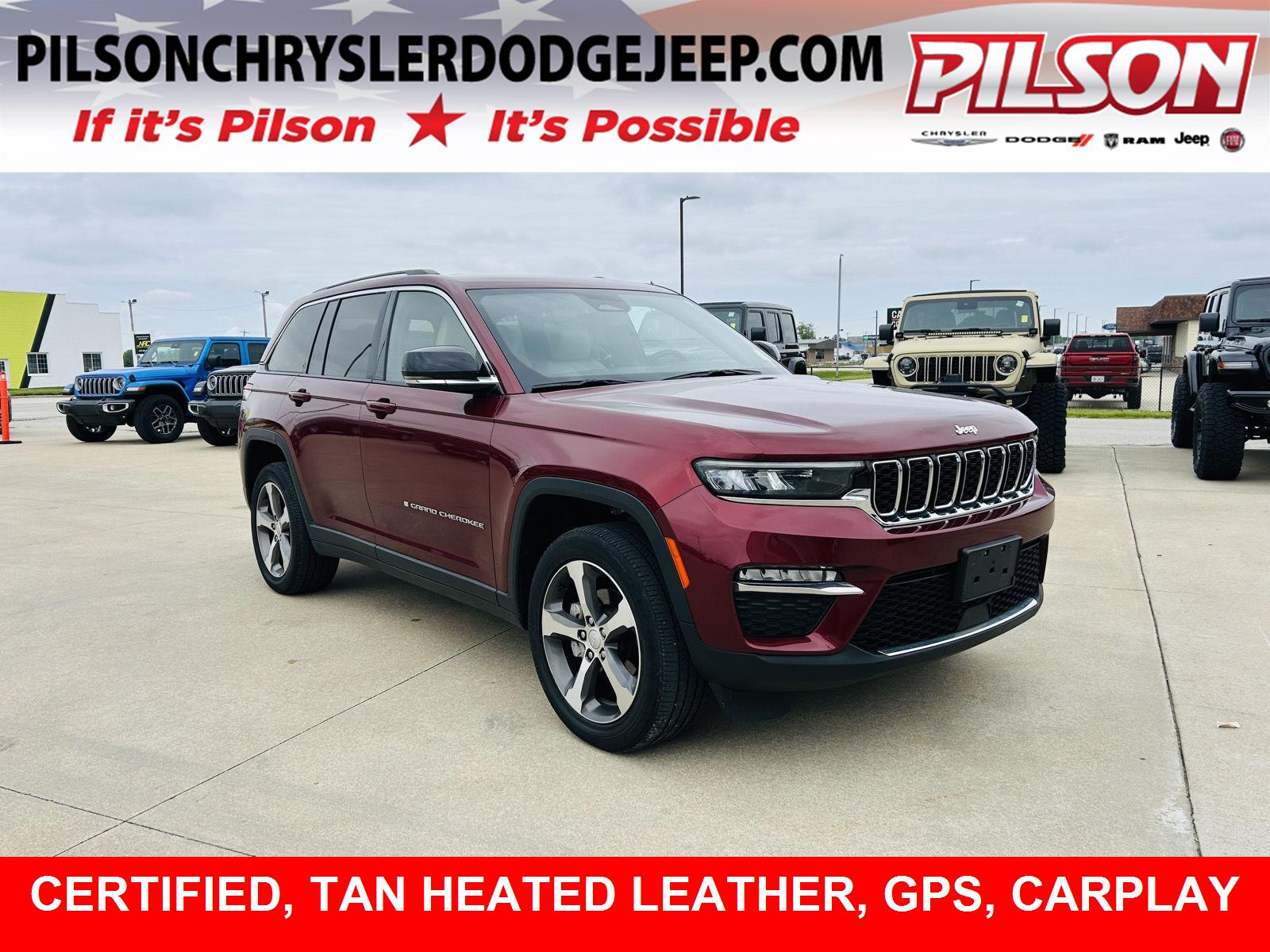 Velvet Red Pearlcoat 2023 Jeep Grand Cherokee SUV / Crossover Four-Wheel Drive 8-Speed Automatic
