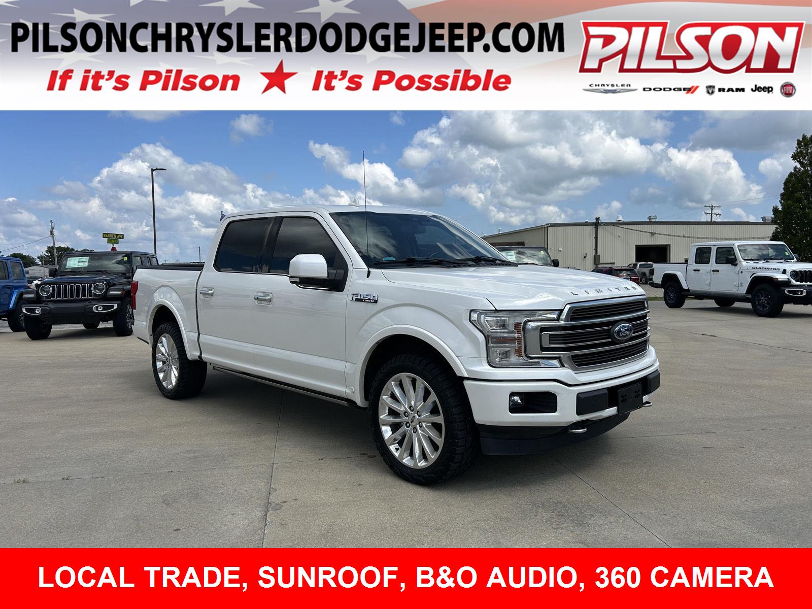 White Platinum Metallic Tri-Coat 2019 Ford F-150 Pickup Truck Four-Wheel Drive Automatic