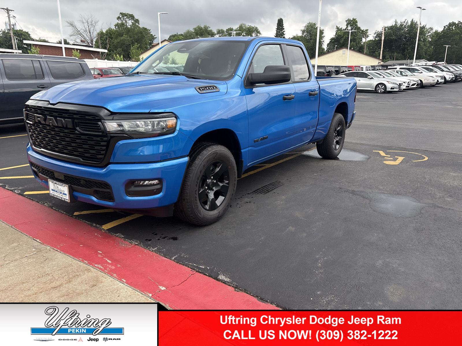 Hydro Blue Pearlcoat 2025 RAM 1500 Pickup Truck Four-Wheel Drive 8-Speed Automatic