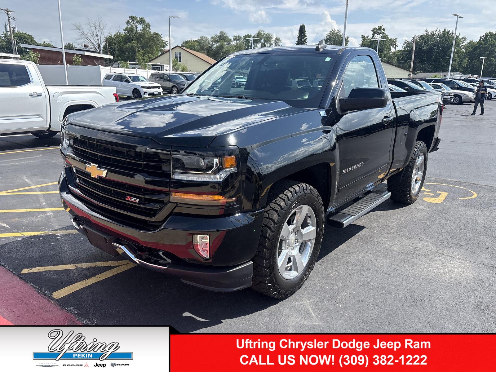 Black 2018 Chevrolet Silverado 1500 Pickup Truck Four-Wheel Drive 6-Speed Automatic