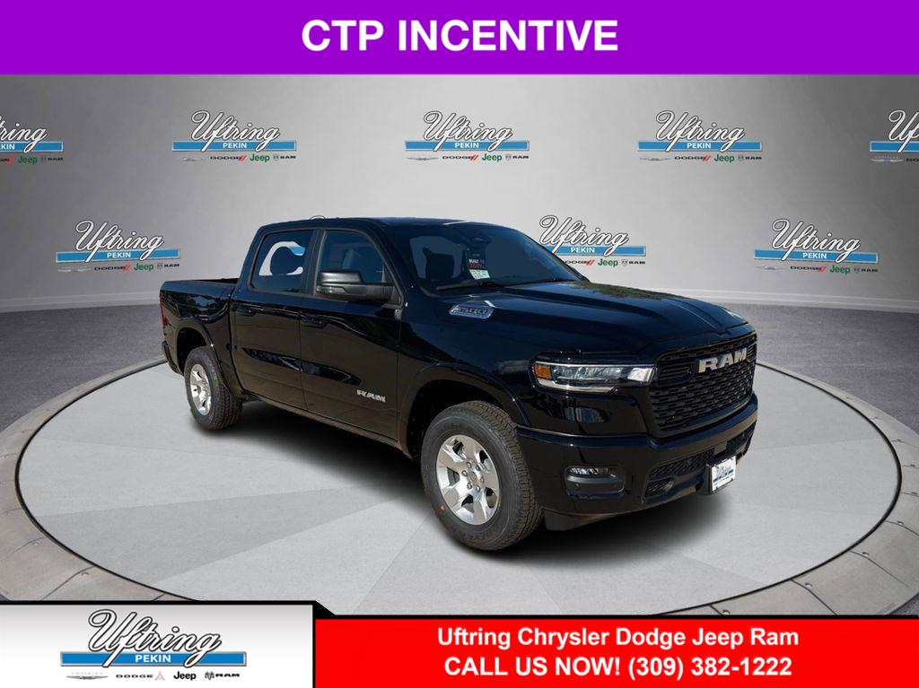 Diamond Black Crystal Pearlcoat 2026 RAM 1500 Lone Star Crew Cab 4WD Pickup Truck Four-Wheel Drive 8-Speed Automatic