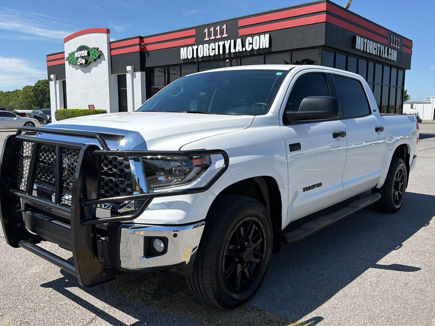Super White 2021 Toyota Tundra SR5 CrewMax 4WD Pickup Truck Four-Wheel Drive Automatic