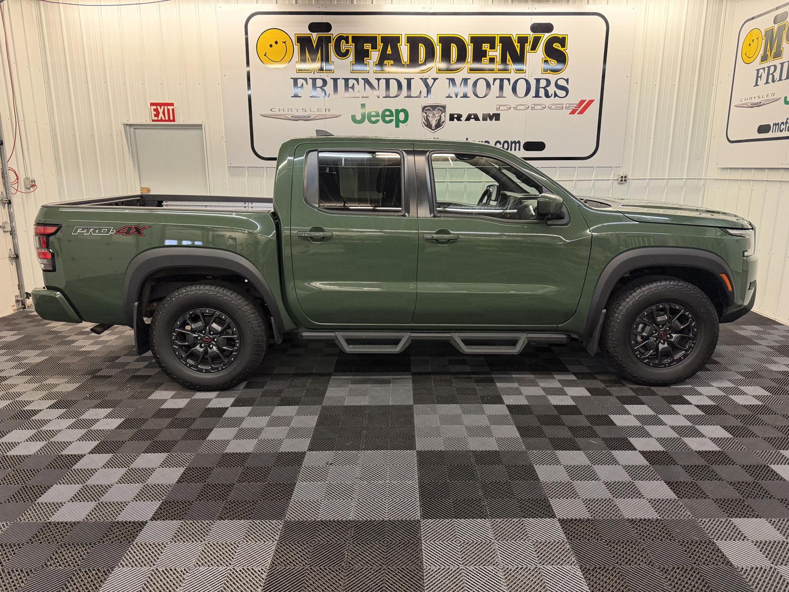 Tactical Green Metallic 2023 Nissan Frontier Pickup Truck Four-Wheel Drive Automatic