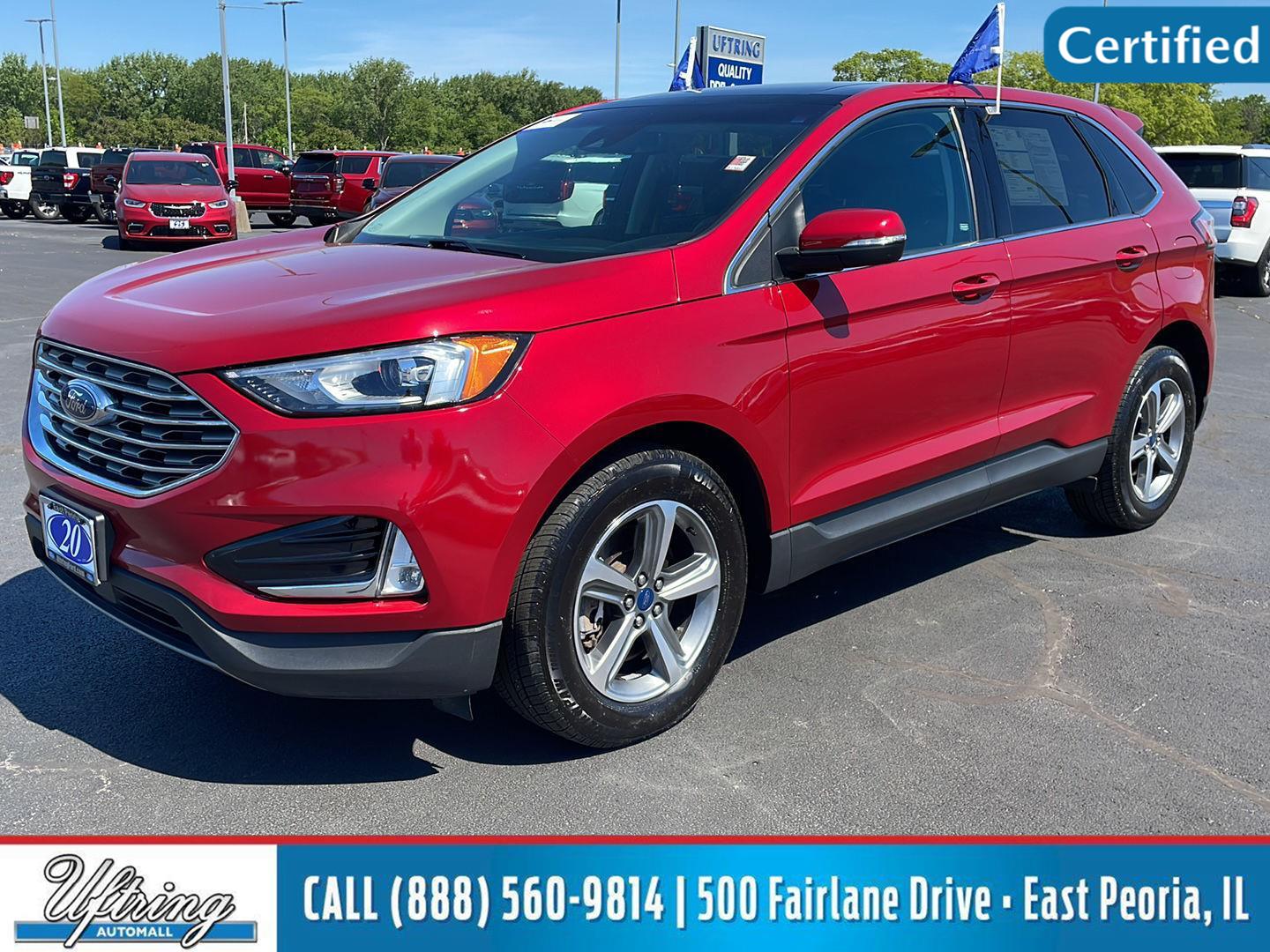 Rapid Red Metallic Tinted Clearcoat 2020 Ford Edge SEL AWD SUV / Crossover All-Wheel Drive 8-Speed Automatic