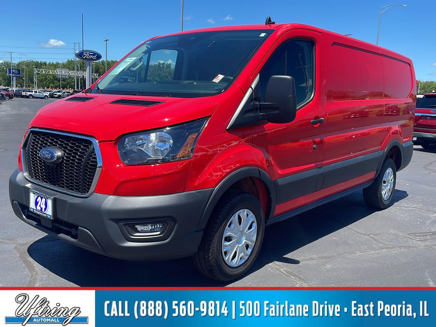 Race Red 2024 Ford Transit Cargo 250 Low Roof LB RWD Van Rear-Wheel Drive Automatic