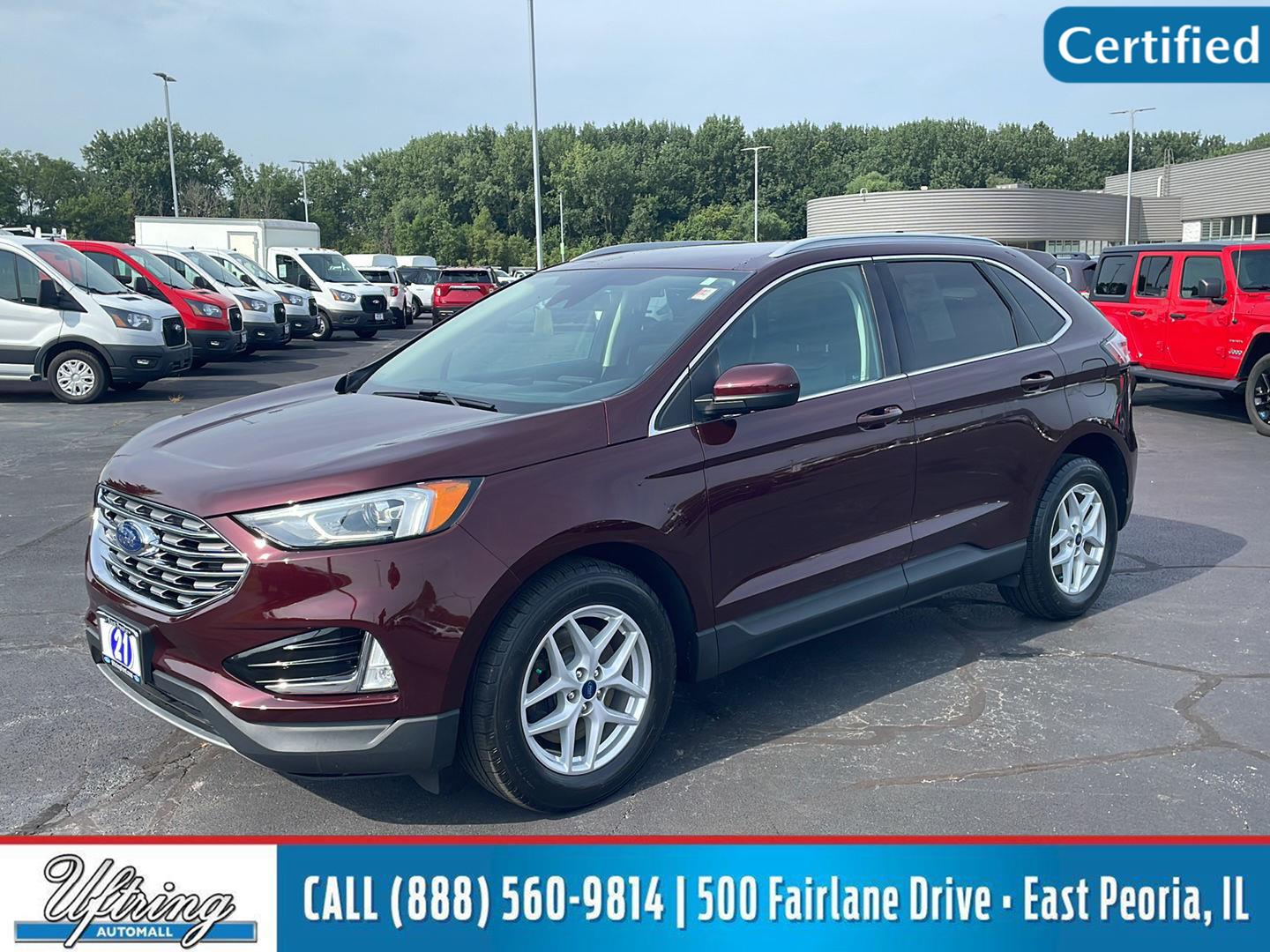 Red (Burgundy Velvet Metallic Tinted Clearcoat) 2021 Ford Edge SUV / Crossover All-Wheel Drive 8-Speed Automatic