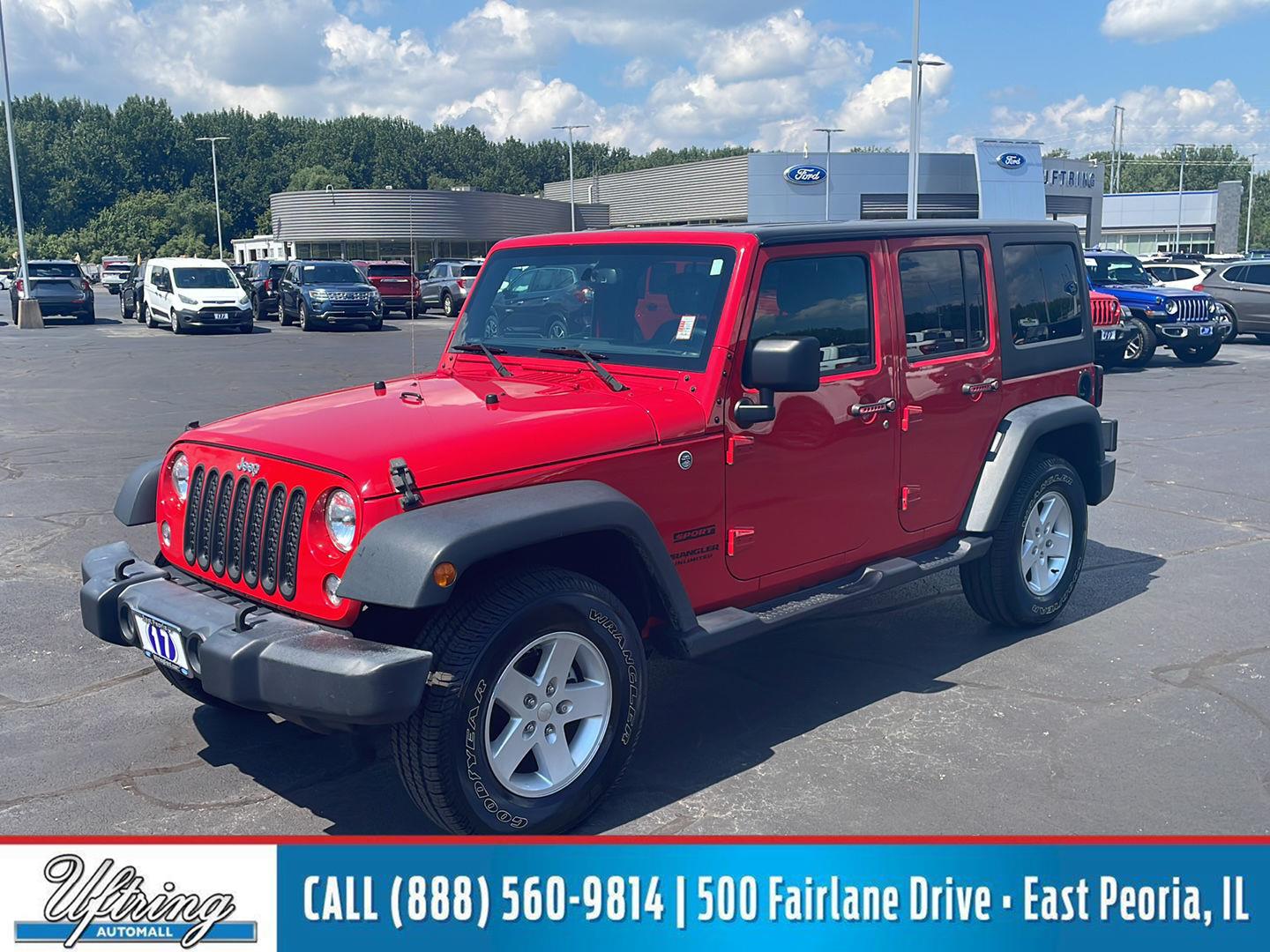 Firecracker Red Clearcoat 2017 Jeep Wrangler SUV / Crossover Four-Wheel Drive 5-Speed Automatic