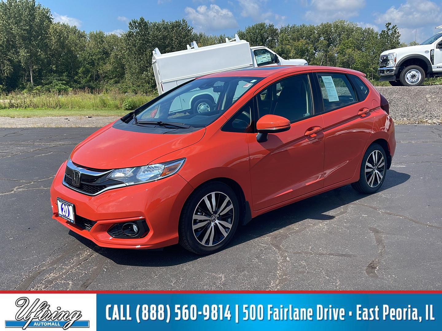Orange Fury 2020 Honda Fit Hatchback Front-Wheel Drive 7-Speed CVT