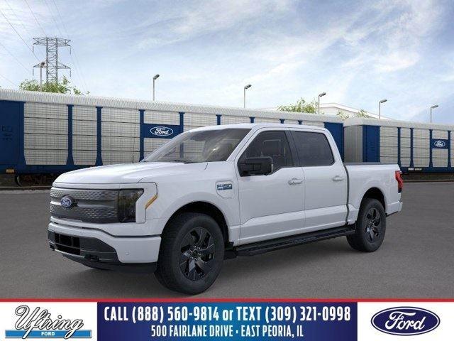 Oxford White 2025 Ford F-150 Lightning Flash SuperCrew AWD Pickup Truck All-Wheel Drive Automatic