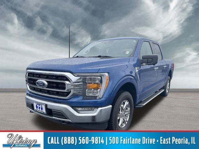 Atlas Blue 2022 Ford F-150 XLT SuperCrew 4WD Pickup Truck Four-Wheel Drive Automatic