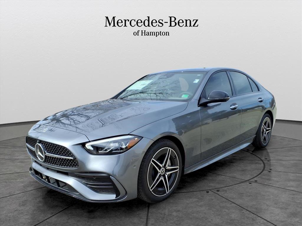 Gray (Selenite Grey Metallic) 2025 Mercedes-Benz C-Class Sedan All-Wheel Drive Automatic